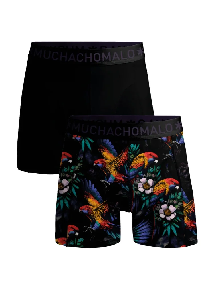 Muchachomalo 1010 Parrot 01 2pk Boxer Print/Solid Cm Print/solid v:8235037 Muchachomalo 1010 Parrot 01 2pk Boxer Print/Solid Cm Print/solid v:8235037