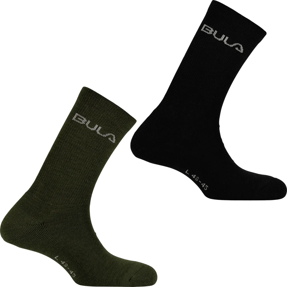 2PK Wool Socks, ullsokker, unisex – Grønn v:9176352