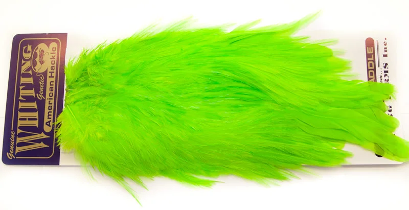 Whiting Whiting Am. Rooster Saddle – Chartreuse (White Dyed Fluor Chartreuse) v:3467800
