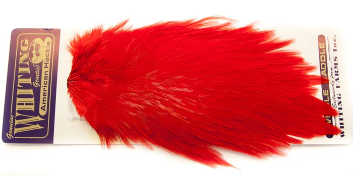 Whiting Whiting Am. Rooster Saddle – Red (White Dyed) v:8242678