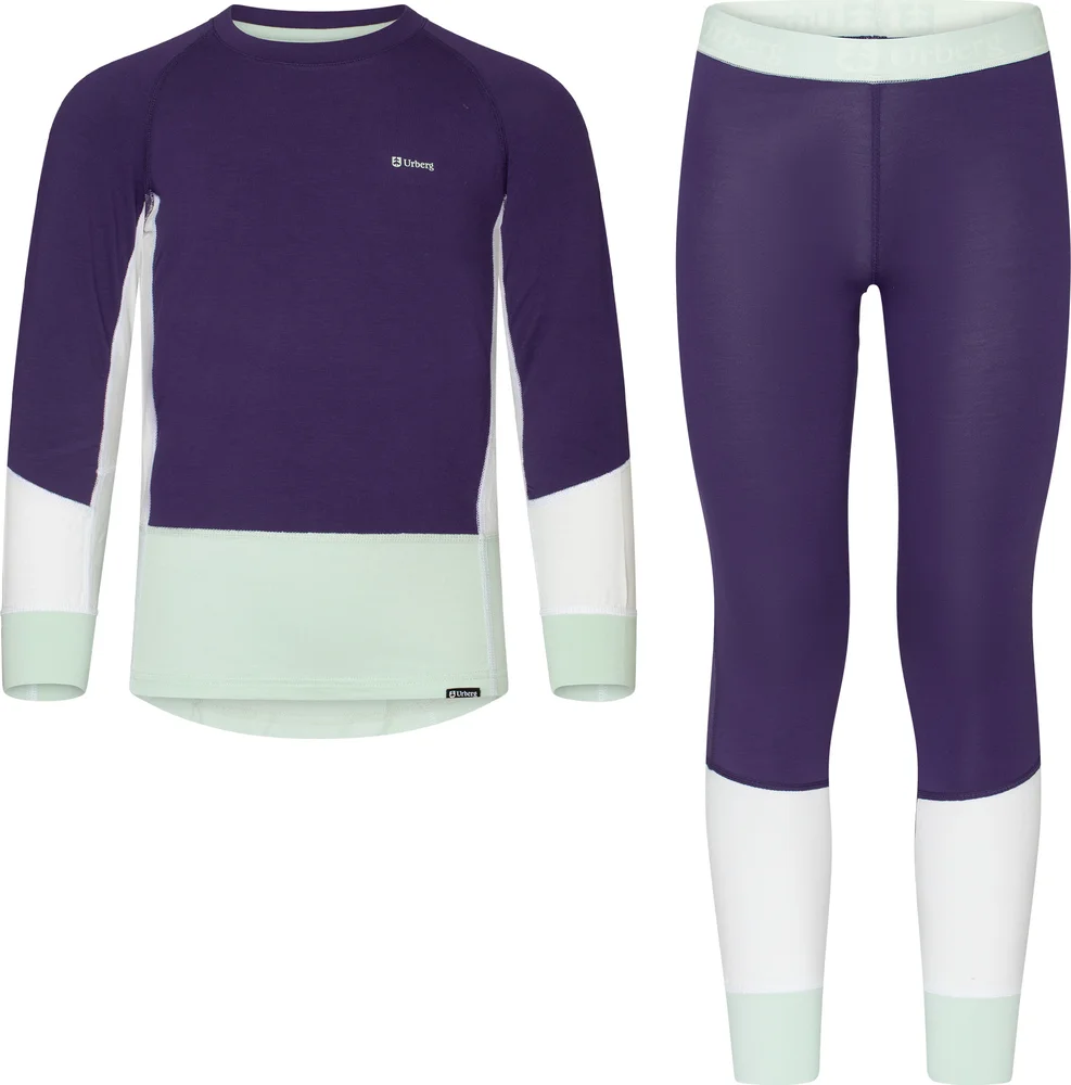Urberg Juniors' Tree Base Layer Set Grape/cloudy Dancer/celadon v:9761003