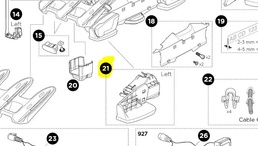 Thule Lamp Holder Set 7-Pin Left Reserve del til VeloCompact v:6847774
