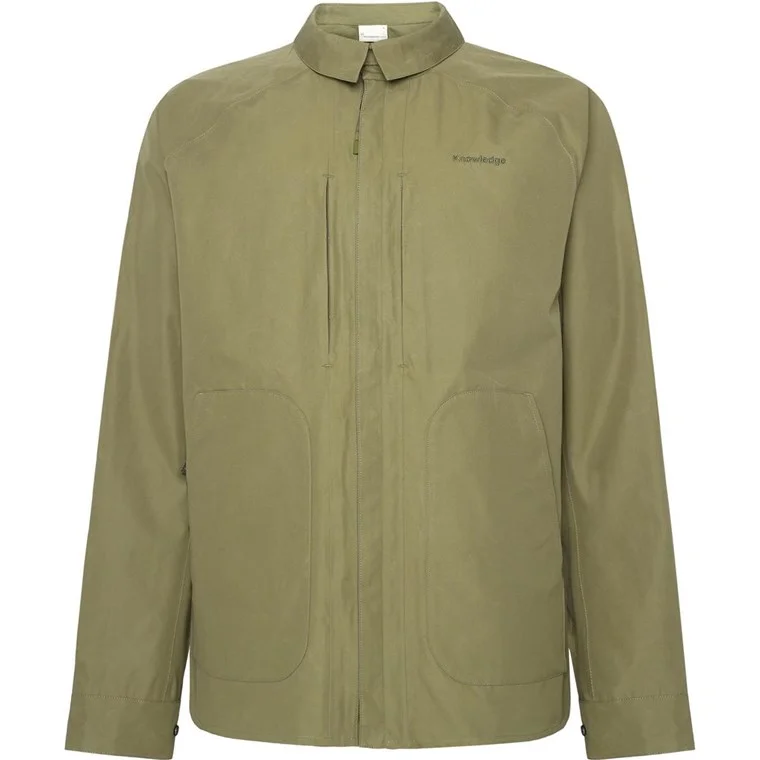 KnowledgeCotton Apparel Vent Canvas 200 Classic Overshirt Burned Olive v:6546229